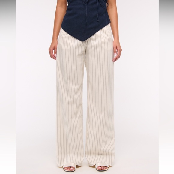 Abercrombie & Fitch Pants - ABERCROMBIE & FITCH Sloane Pinstripe Tailored Wide Leg Pant